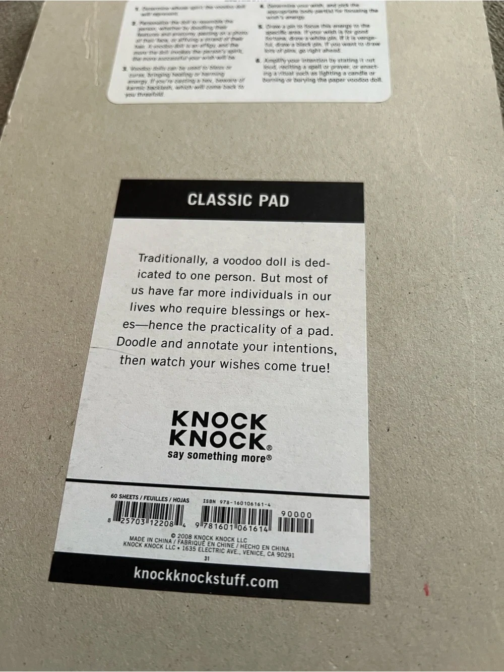 Knock Knock Paper Voodoo Classic Note Pad, 58 Sheets (6 x 9-Inches)